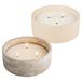 bougies LED/bougies sur pied - set 2x - blanc/gris béton - avec 3 flammes LED - D20 x H8 cm - pour extérieur