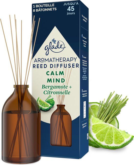 Glade Aromatherapy Calm Mind Geurstokjes - 80ML - Blauw/Groen