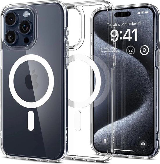 Spigen Ultra Hybrid MagSafe Apple iPhone 15 Pro Hoesje Wit