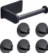 Unyqoos Porte-rouleau de papier toilette set van 5, auto-adhésif, acier inoxydable 304, noir mat