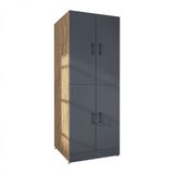 Roomart DORA-II Wasmachine Ombouwkast 70x186 cm - Antraciet Eiken