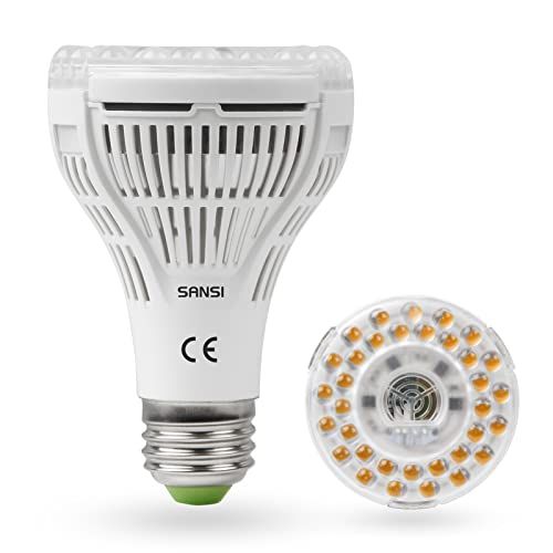 SANSI Led-lamp voor kamerplanten, 15 W, E27, Kunstlicht voor Tuin, Broeikas, Hydrocultuur [Energieklasse A+]