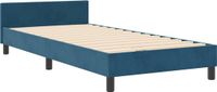 vidaXL Boxspring bed met hoofdeinde Donkerblauw 90 x 190 cm Fluweel