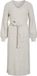 VILA VICLEO V-NECK L/S CABLE KNIT DRESS - Dames - Maxi jurken - S - Super Light Natural Melan