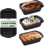 NutriChef Broodbakvormen - Set van 4 Antiaanbak Premium Cake en Broodvormen - Snelle & Gelijke Warmteverdeling - Ovenbestendig tot 230°C
