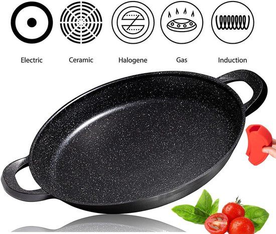CUILINA Paella pan – Duitse GREBLON antiaanbaklaag Marmer coating - 36
