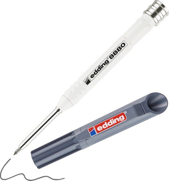edding 8880 Deep Hole Marker Pencil - Graphite - Aluminum Housing - 2.8mm HB - Carpenter's Pencil