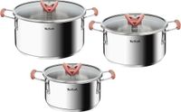 Pannenset Inox, 3-delig, 18-24 cm, met antisliphandgrepen