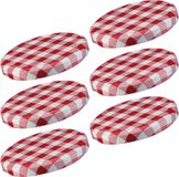 Westmark Schroefdeksels voor bewaarpotten, 6 stuks, rond, ø 82 mm, blik, rood/wit, geruit, 40952270