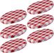 Westmark Schroefdeksels voor bewaarpotten, 6 stuks, rond, ø 82 mm, blik, rood/wit, geruit, 40952270
