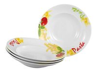 Creatable, 24444, serie Milano Pasta, 4-delige serviesset voor 4 personen, pastaborden van porselein, vaatwasser- en magnetronbestendig, kwaliteitsproductie