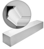 Orac Decor Kroonlijst C217 LUXXUS Plafondlijst Sierlijst - Wit Polyurethaan - 200 cm x 15.6 cm x 10.3 cm