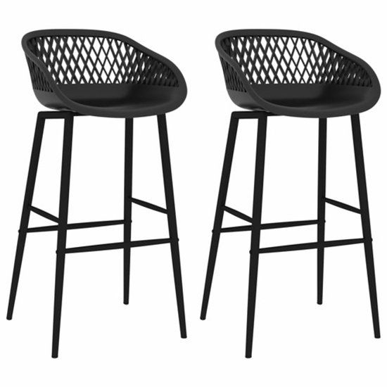 vidaXL Barstoelen - Set van 2 - Zwart