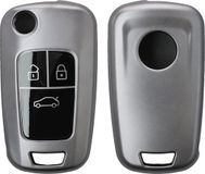 kwmobile autosleutel hoesje geschikt voor Opel 3-knops inklapbare autosleutel hoes - TPU autosleutel behuizing - Beschermende auto sleutel case - Sleuteletui in mat zwart / zwart
