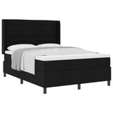 vidaXL Boxspring bed met kussen met hoofdeinde Zwart 200 x 160 cm Stof