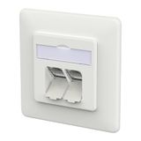 METZ CONNECT E-DAT C6A LSA++ doos, 2 poorten, inbouw, verkeerswit