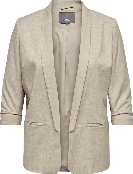 ONLY CARMAKOMA CARELLY 3/4 BLAZER TLR NOOS Dames Blazer/Colbert White Pepper Melange Maat 44