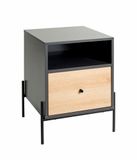 HAKU Consoletafel, antraciet, eiken, zwart, MDF, metaal, afmetingen: B 45 x H 60 x D 47 cm, stijl: modern