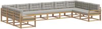 vidaXL - Buiten - bank - set - 10 - st - Wit - en - Lichtgrijs
