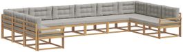 vidaXL - Buiten - bank - set - 10 - st - Wit - en - Lichtgrijs