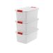 Keter K-Latch Opbergdozen van kunststof met deksel, transparant, met handgrepen, ideaal voor kleding en garages, 43 l, 59 x 39 x 28 cm, 3 stuks