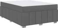vidaXL Bedframe met matras Donkergrijs 140 x 200 cm Stof