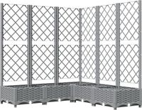 vidaXL Jardinière avec treillis 120x120x121,5 cm Gris clair