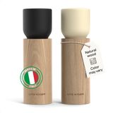 LARS NYSØM Houten Zout- en Pepermolen Set - Handmatige Zout en Peper Molens met Verstelbaar Keramisch Mechanisme - Elegante Beukenhouten Molen voor Keuken of Tafel (Carbon Black/Almond Beige)