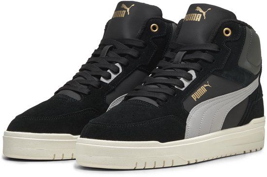 PUMA Shuffle Downtown Mid WTR Unisex Sneakers - PUMA Black-Gray Echo-PUMA Gold