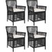 Maison Exclusive Chaise d'extérieur 4 pièces Poly rotin noir et crème