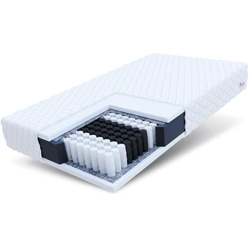 FDM Orthia pocketveringmatras 80 x 200 cm, 7 zones, hardheid H3 (medium), hoogte 17 cm, polyurethaanschuim, dubbelzijdige overtrek, afneembaar en wasbaar