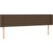 Tête de lit tissu marron foncé avec oreilles 183x16x78/88 cm