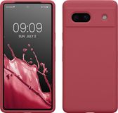 kwmobile hoesje geschikt voor Google Pixel 7a - Hoesje met siliconen coating - Smartphone case in donkerroze