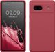 kwmobile hoesje geschikt voor Google Pixel 7a - Hoesje met siliconen coating - Smartphone case in donkerroze