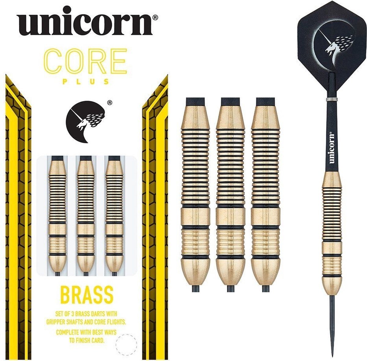 Unicorn Core Plus Shape 1 Brass - Dartpijlen - 22 Gram