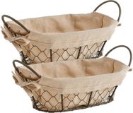 Zeller Broodmandje - 2x - fil métallique - aspect vintage - 26 x 17 x 9 cm