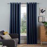 Sleepdown Geweven Tonale Fleck Oogje Verduisterende Gordijnen Thermisch geïsoleerd voor Slaapkamer en Woonkamer 66 x 72 Inch Navy 2 Panelen