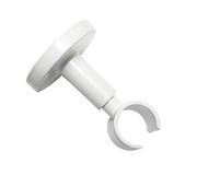 Gardinia 32749 Plafondsteun met metalen montageplaat, voor 1 roede, open, montagemateriaal meegeleverd, Chicago-collectie, Ø20 mm, wit