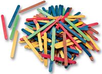folia houten stokjes 'Pastel', 114 mm, pastelkleuren, 50 stuks