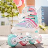 RAVEN Lia PLUS 3-in-1 kinderschaatsen/rolschaatsen mint maat 30-33 LED