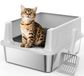 Merkloos Kattenbak Roestvrij staal 18 liter Lekvrij 44 x 34 x 21 cm