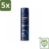 NIVEA MEN Deospray Deep Beat - 150 ml - 5 stuks