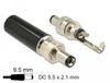 Delock Connector DC 5.5 x 2.1 mm met 9.5 mm lengte mannelijke soldeerversie