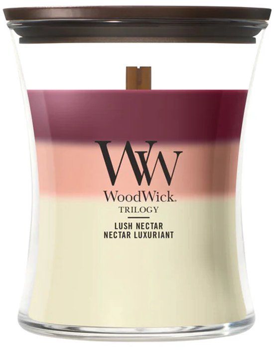 WoodWick Hourglass Trilogy Lush Nectar Medium Geurkaars