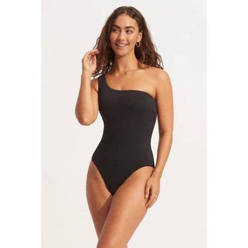 Seafolly one shoulder badpak zwart