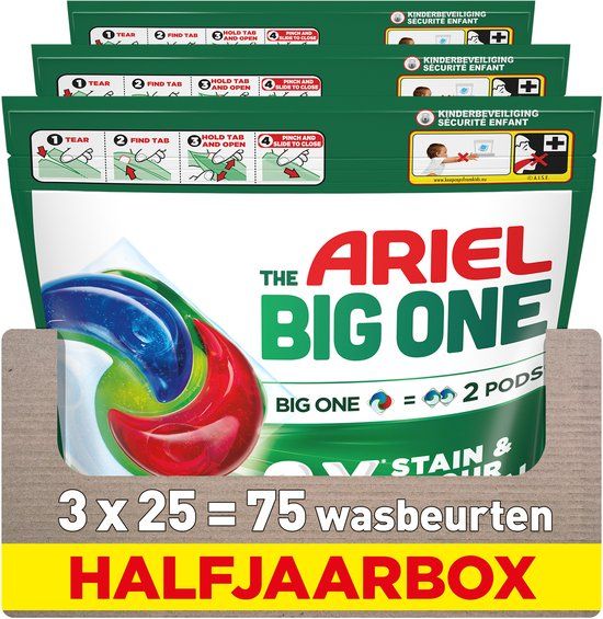 Ariel 3in1 Wasmiddel Pods The Big One Original - 75 wasbeurten