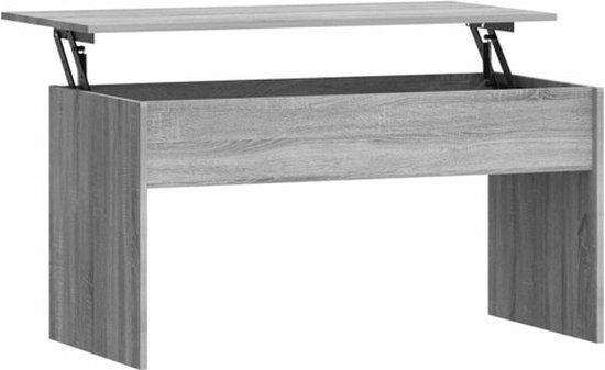 vidaXL Salontafel 102x50,5x52,5 cm Bewerkt Hout Grijs Sonoma Eiken