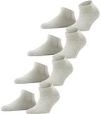Esprit Solid 4P kort eenkleurig katoen multipack sneakersokken enkelsokken dames grijs - maat 36-41
