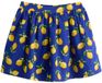Next - Meisjes - Rok met elastische taille - Kobaltblauw met citroenprint