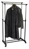 Ordinett Deluxe dubbele kledingstandaard, zwart, dubbele stang